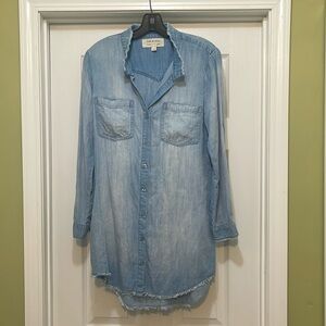 Cloth & Stone - Chambray button up - raw hem dress - size XS